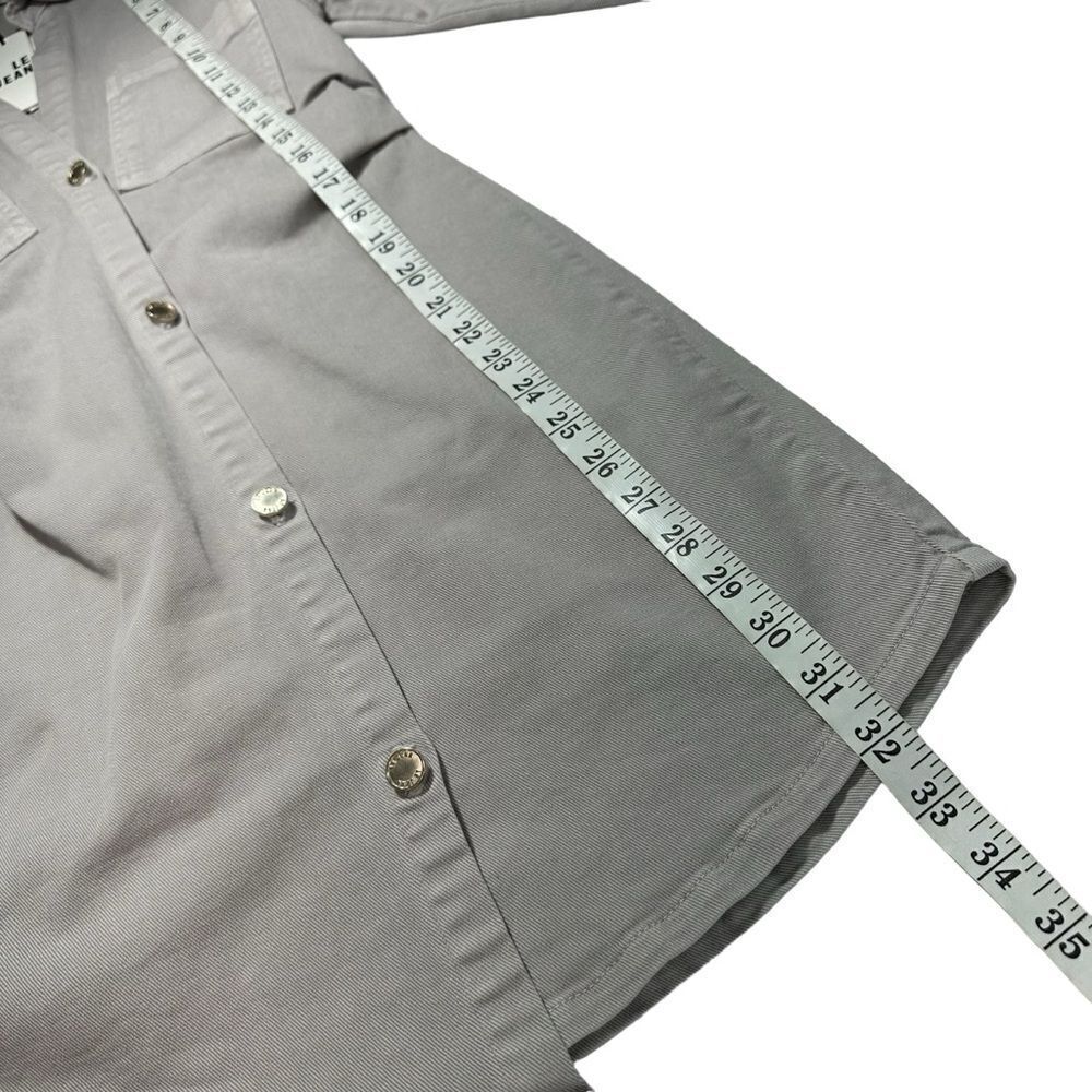 NWT Le‎ Jean Eliza Denim Taupe Mini Shirt Dress, XS - Picture 12 of 13